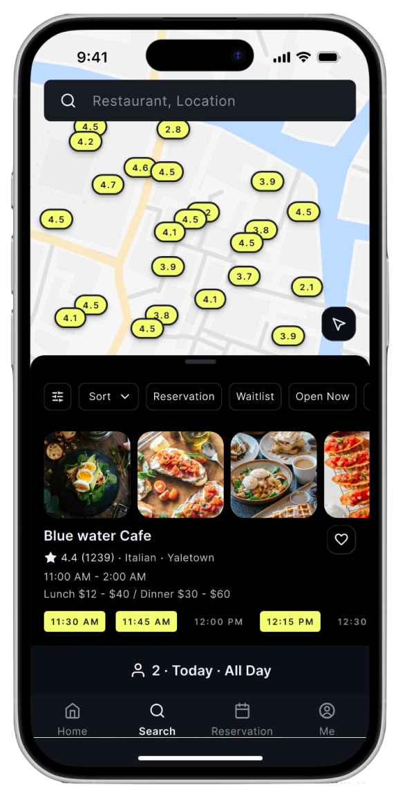 Key page design, mobile — screen 1