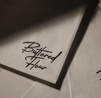 Buttered Hour bakery packaging detail