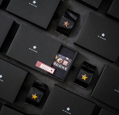 Miopane scone packaging flat lay